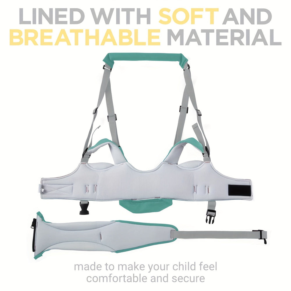 Ergonomische Loopsteun – Kigali Baby, Blauw/Bruin/Roze, Katoen, 9+ Maanden-More For Mini