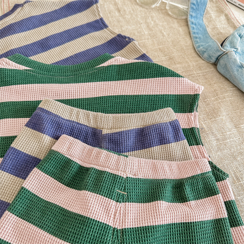 Ribb Sommarset – Little Waves Unisex, Blå/Grön, Bomull, 0–6 år More For Mini
