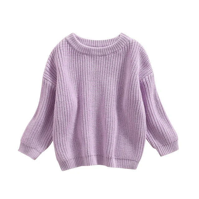 Gebreide Trui - Amba Unisex, Wit/Zwart/Blauw/Roze/Groen/Grijs/Bruin, Katoen, Maat 0-6 jaar-More For Mini