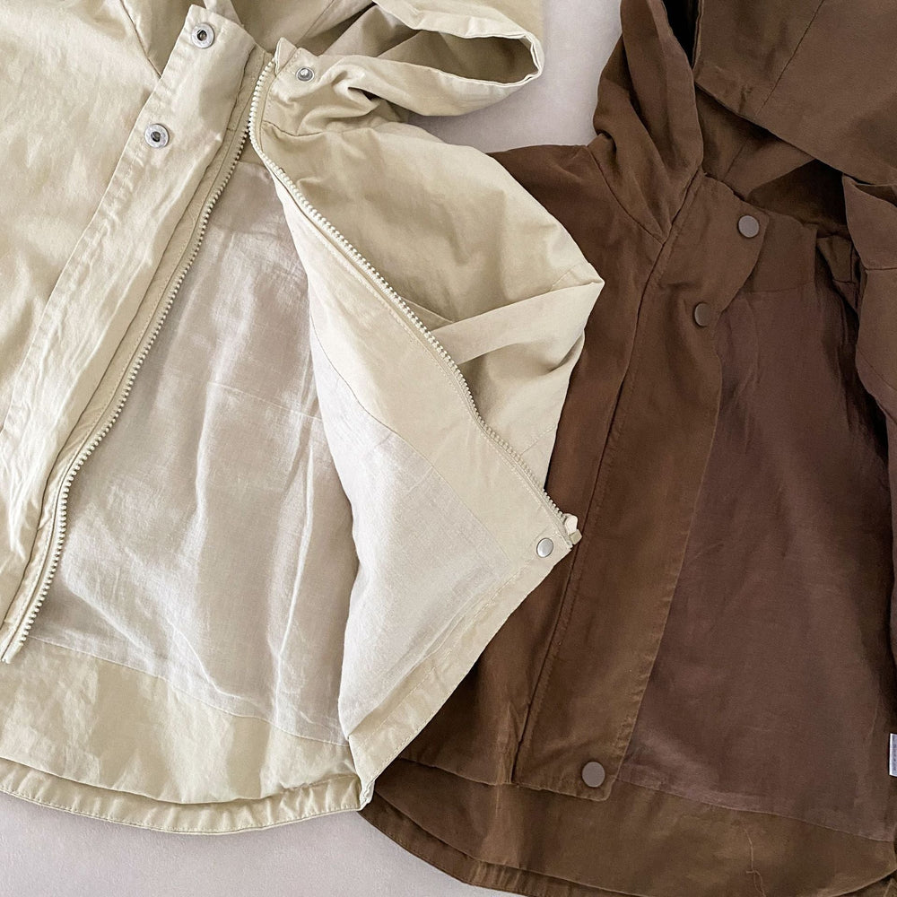 Vindjacka Parkas – CozyShield Unisex, Beige/Brun, Bomull, Storlek 0–8 år More For Mini