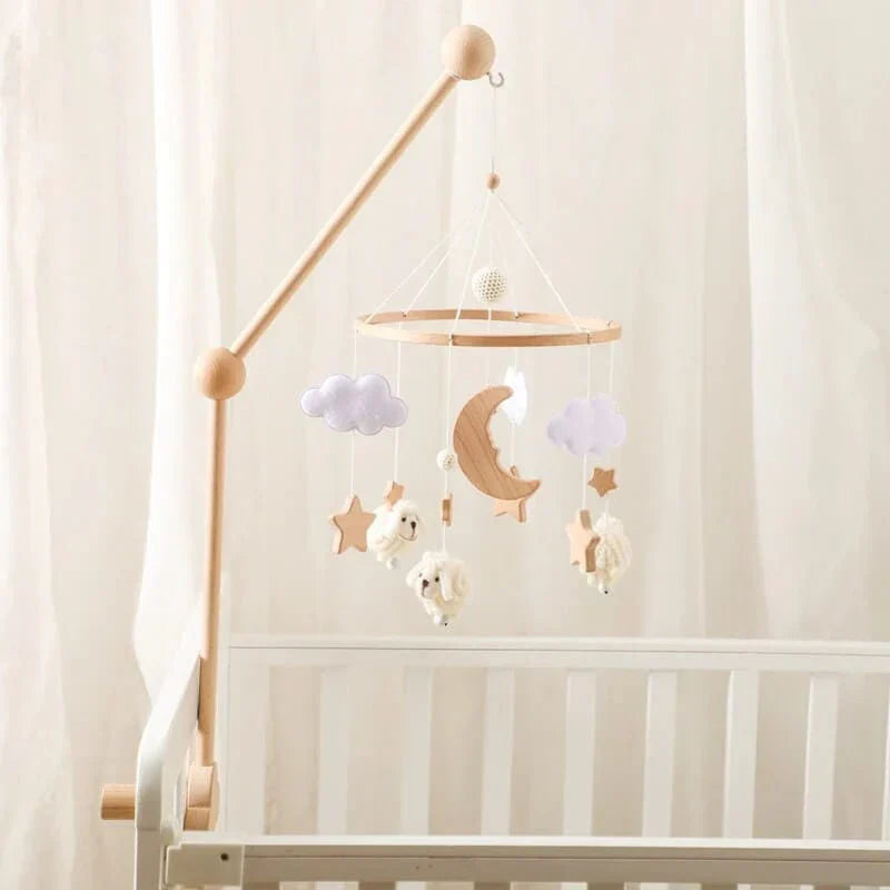 Rustgevende Houten Babymobiel Zonder Batterij – Natuurlijke Materialen & Zachte Kleuren | LittleNest SkyWhirl More For Mini