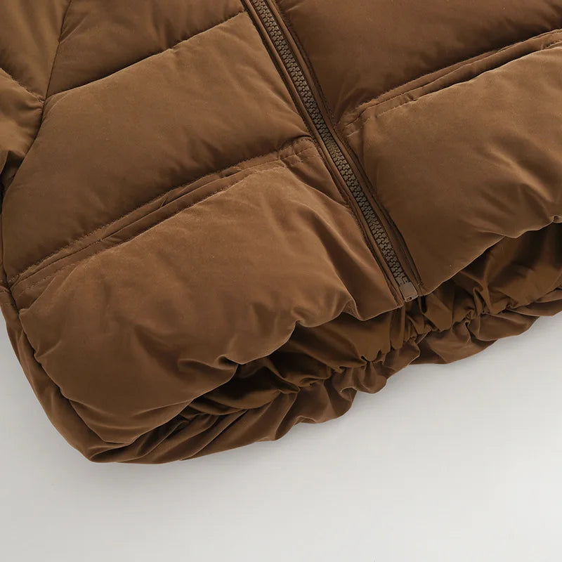Winterjas met Beer Embleem - Beige/Bruin, Polyester, Maat 0-6 jaar-More For Mini