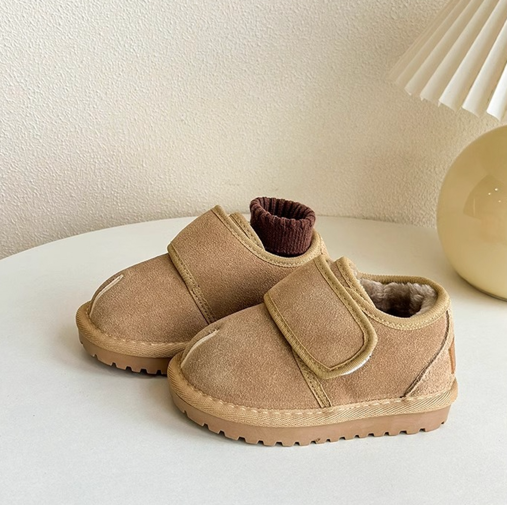 Schoenen met Klittenband - Djamena Unisex, Bruin/Beige/Zwart, Suède, Maat 21-30-More For Mini
