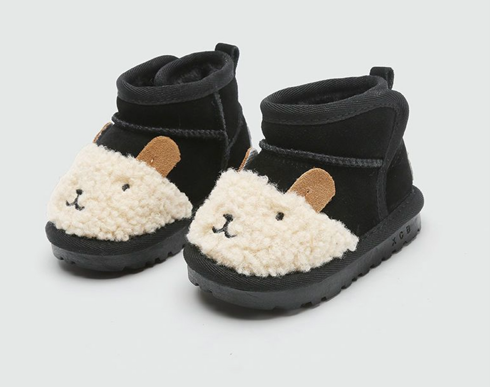 Enkellaars met Cartoon – Nico Unisex, Bruin/Zwart, Suède, Maat 18-39-More For Mini