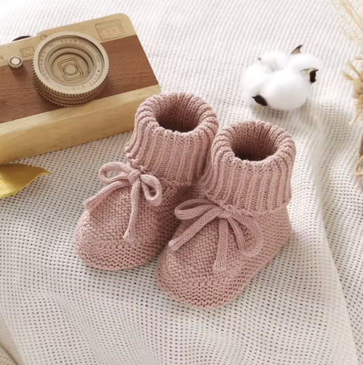 Stickade Babytossor – LittleLoom Unisex, Beige/Vit/Rosa/Grön, Storlek 0–2 År More For Mini