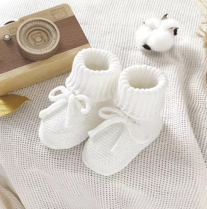 Stickade Babytossor – LittleLoom Unisex, Beige/Vit/Rosa/Grön, Storlek 0–2 År More For Mini