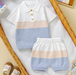 Lumi Petit Stickat Polo-set – Stickat Baby Sommarset 0–2 år – Grön/Blå/Rosa – Unisex & Bekvämt MoreForMini