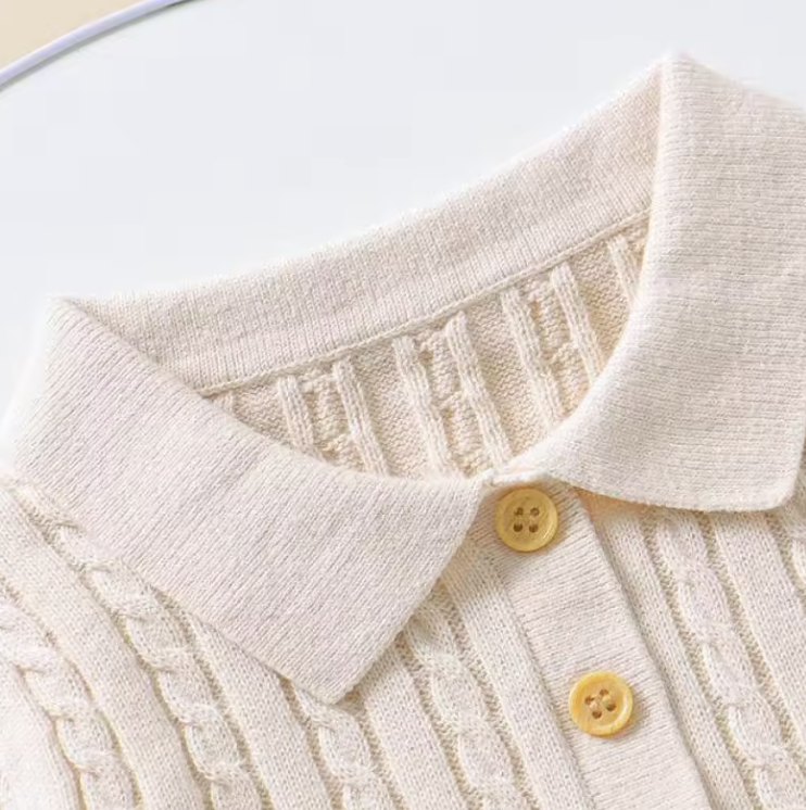 Lumi Petit Stickat Polo-set – Stickat Baby Sommarset 0–2 år – Grön/Blå/Rosa – Unisex & Bekvämt MoreForMini