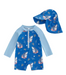 Finfin UV-baddräkt för baby och småbarn – Hajmönstrad baddräkt med solskärm (0–5 år) – UPF50+ solskydd More For Mini