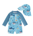 Finfin UV-baddräkt för baby och småbarn – Hajmönstrad baddräkt med solskärm (0–5 år) – UPF50+ solskydd More For Mini