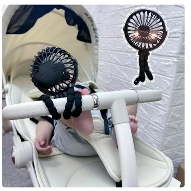 Barnvagnsfläkt utan blad – Bärbar, uppladdningsbar & säker för bebisar | LittleChill CoolBreeze More For Mini