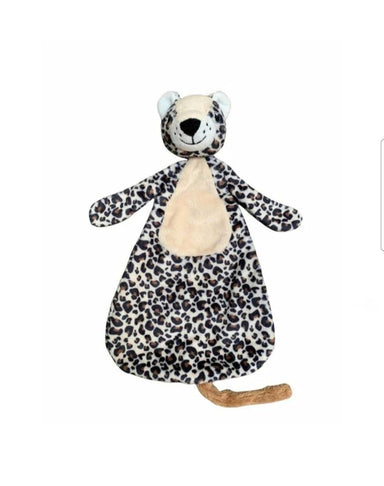 Mjuk snuttefilt med napphållare – CuddleLoop Leopard | För bebisar från 0 månader More For Mini