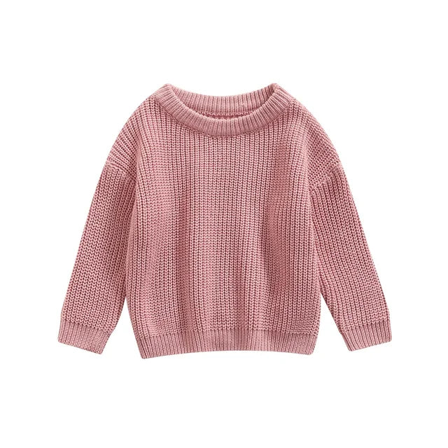 Gebreide Trui - Amba Unisex, Wit/Zwart/Blauw/Roze/Groen/Grijs/Bruin, Katoen, Maat 0-6 jaar-More For Mini