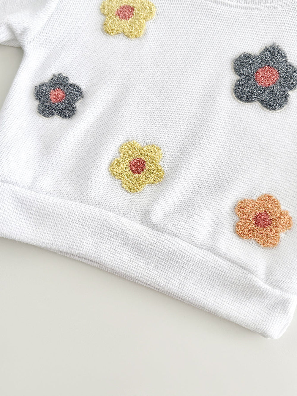 Träningsdräkt med blommor – Bloomy Flickor, Vit/Blå/Gul, Bomull, Storlek 0–3 år More For Mini