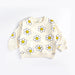 Sweater met Bloemenprint - Blije Bloemen Meisjes, Groen/Geel/Beige, Katoen, Maat 0-3 Jaar-More For Mini