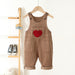 Hängselbyxa med Hjärta – Cordi Love Flickor, Beige/Rosa/Brun, Bomull, Storlek 0–4 år More For Mini