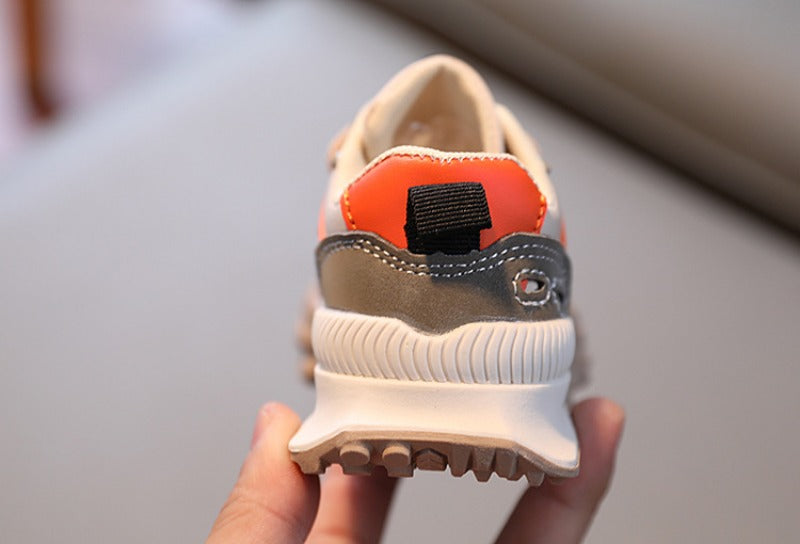 Sneakers - Gali Unisex, Zwart/Oranje, Polyester, Maat 21-30-More For Mini