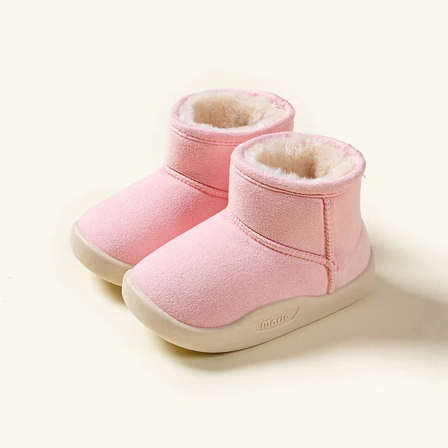 Warme Winterlaarzen - Abuya Unisex, Beige/Bruin/Blauw/Roze, Suède, Maat 14-20-More For Mini