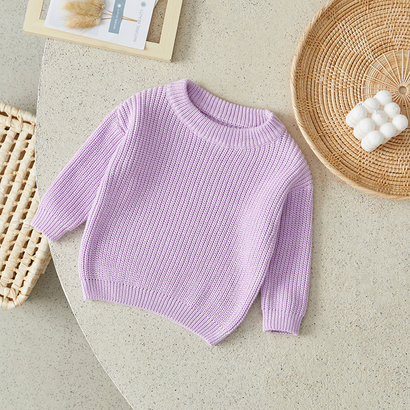 Gebreide Trui - Amba Unisex, Wit/Zwart/Blauw/Roze/Groen/Grijs/Bruin, Katoen, Maat 0-6 jaar-More For Mini