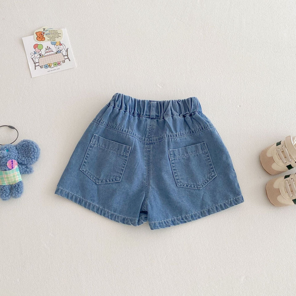 Kort Jeansbyxa med Resår och Dinosaurietryck – Baby, Småbarn, Förskolebarn, Ljusblå, Bomull/Denim, Storlek 0–5 år More For Mini