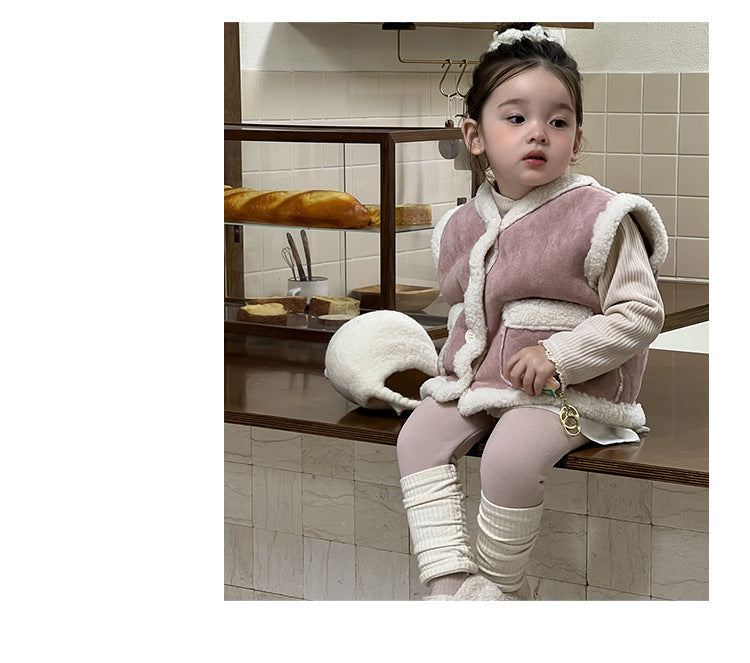 Teddyväst – CuddleChic Flickor, Rosa, Bomull, Storlek 0–3 år More For Mini