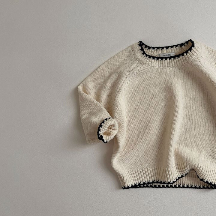 Gebreide Trui Retro - Toem Meisjes, Bruin/Beige/Wit, Katoen, Maat 0-7 Jaar-More For Mini