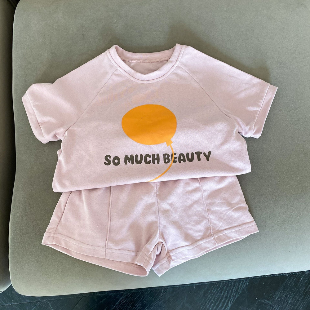 SunPop Sommarset för barn – Unisex tröja och shorts med soltryck | Bonbini Kids | Storlek 0–9 år More For Mini