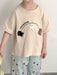 3D T-shirt med björnar som hoppar hopprep – Beary Bounce Unisex, Beige/Grön, Bomull, Storlek 0–8 år More For Mini