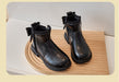 Enkellaars – Nilla Meisjes, Bruin/Zwart, Leer, Maat 23-26-More For Mini