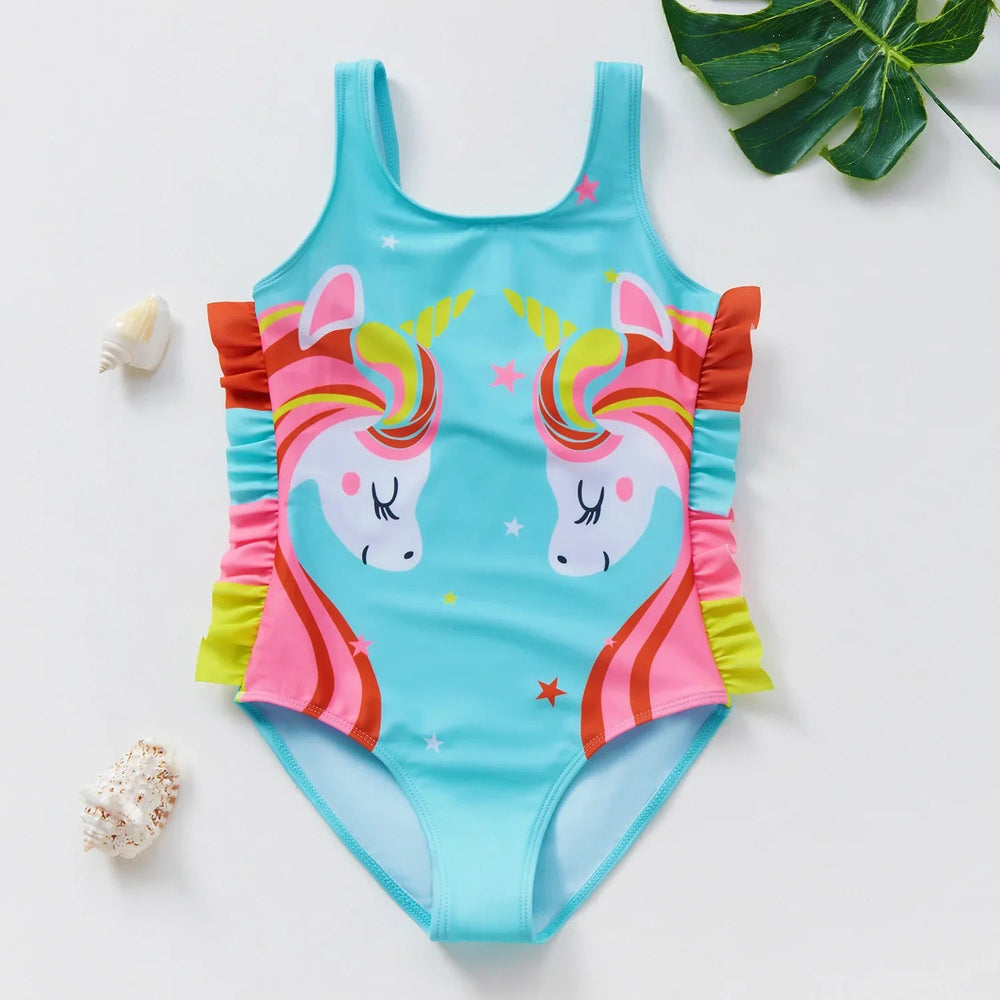 Flickor Tankini Baddräkt Sjöjungfruprint – Sommarstrandkläder | 3-12 år More For Mini