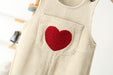 Hängselbyxa med Hjärta – Cordi Love Flickor, Beige/Rosa/Brun, Bomull, Storlek 0–4 år More For Mini