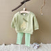 Set med leggings och tröja – BerryBabe Flickor, Rosa/Gul/Grön, Bomull, Storlek 0–3 år More For Mini