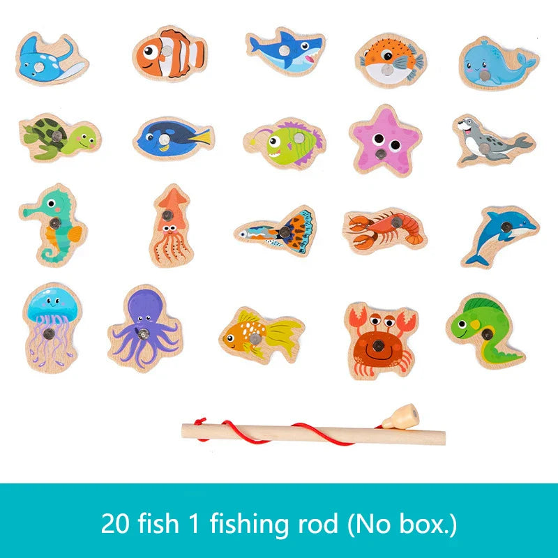 Montessori Magnetiskt Trä Fiskespel – Pedagogisk Havslekssak More For Mini