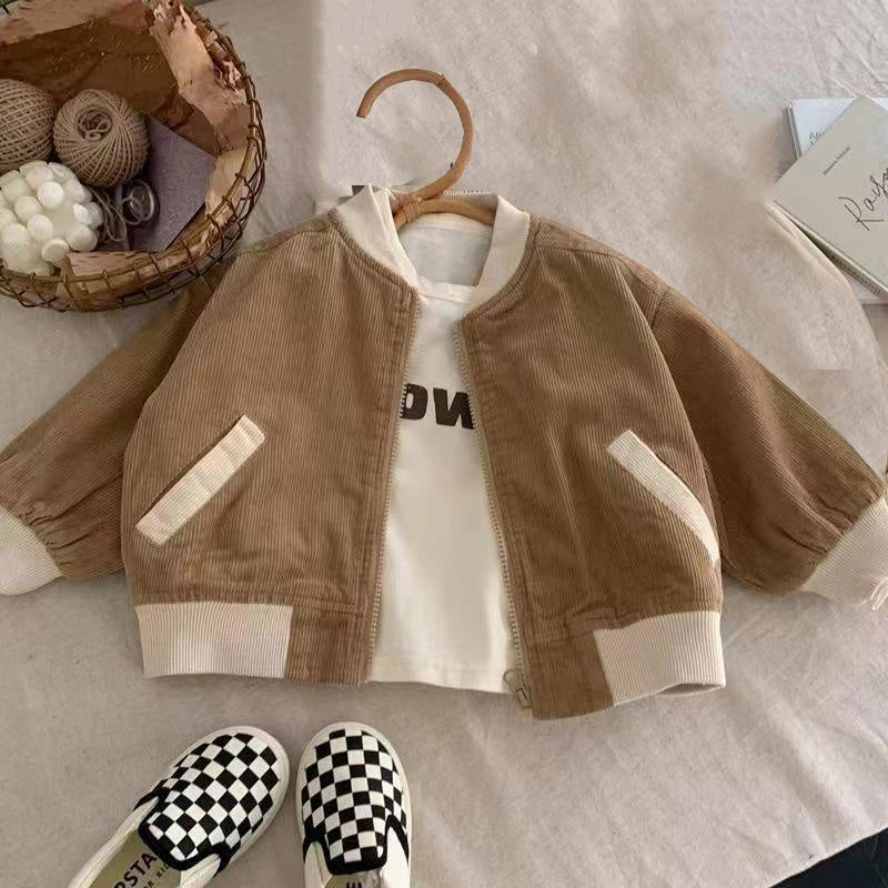 Jas met Ribbels – Monro Unisex, Beige/Khaki Katoen, Maat 1-8 Jaar-More For Mini