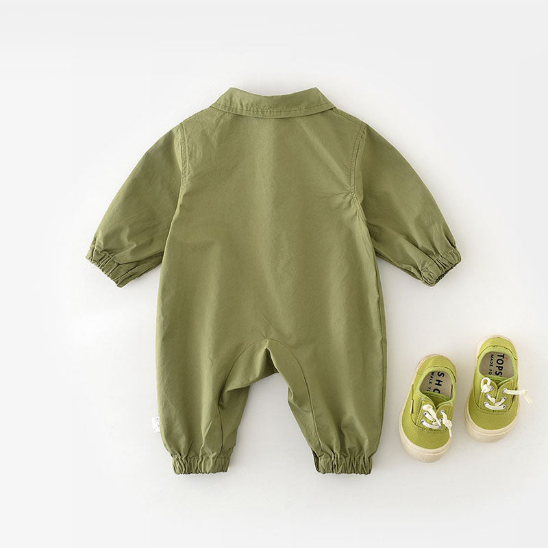 Jumpsuit – Kroko Äventyr Unisex, Grön, Bomull, Storlek 0–2 År More For Mini