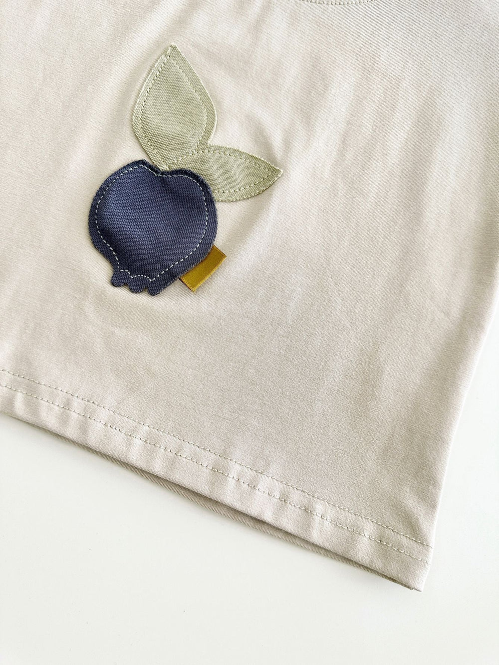 Sommarklädset T-shirt med Persika + Shorts Jogging – Little Pebble Set Unisex, Beige/Blå, Bomull, Storlek 0–3 år More For Mini