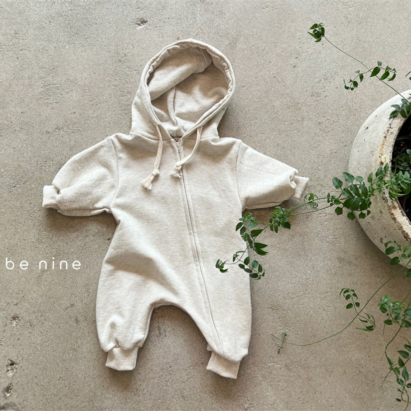 Babydräkt med Huvud – Moussy Jumpsuit i Bomullsblandning (0–3 år) – Unisex, Mjuk & Lätt att Ta På More For Mini