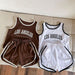 Basketball LA Klädset Kortbyxa + Linne – Baby, Småbarn, Förskolebarn, Barn, Brun/Vit, Bomull, Storlek 0–8 år More For Mini