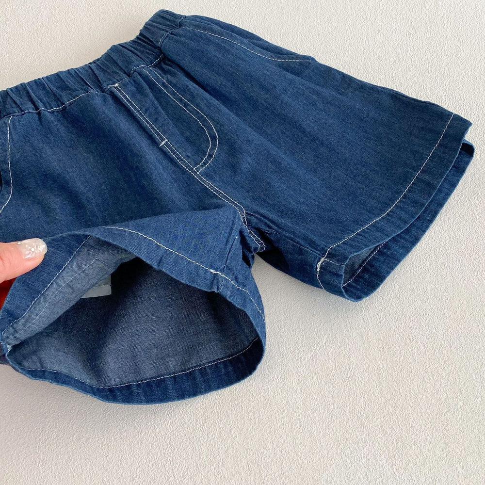 Denim Days Baby- & Barnsommarset – Unisex jeansskjorta och shorts | Lune & Lio | Storlek 0–7 år | 100 % bomull More For Mini