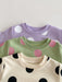 Träningsdräkt med prickar – DottyDays Flickor, Lila/Beige/Grön, Bomull, Storlek 0–4 år More For Mini