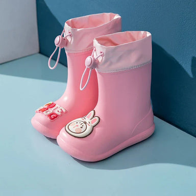 Regenlaarzen met Cartoons - Unisex, Beige/Wit/Roze Rubber, Maat 14-17-More For Mini