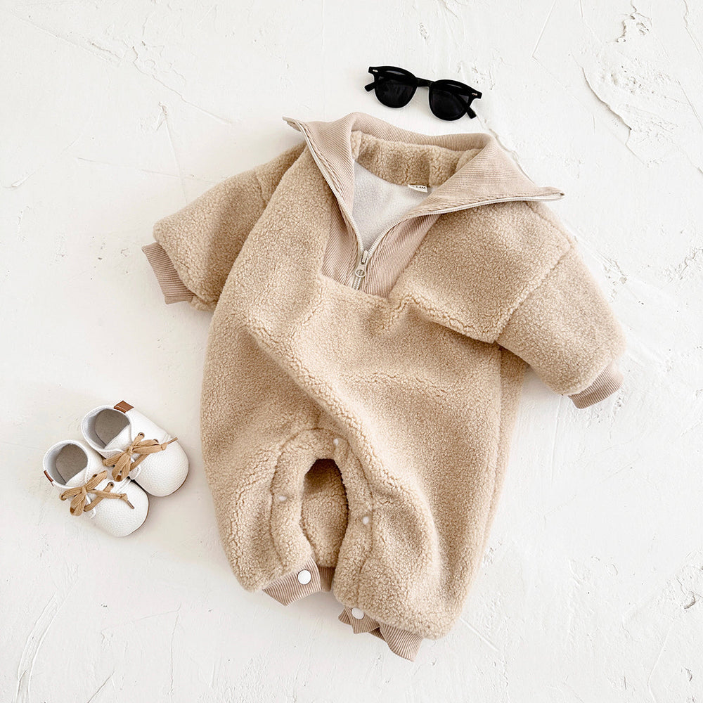 Jumpsuit/Overall van Fleece - Baby, Roze/Bruin, Katoen, Maat 0-2 Jaar-More For Mini