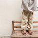 Baggybyxa med Björntryck – Bamboo Bear Unisex, Beige/Grå, Bomull, Storlek 0–6 år More For Mini