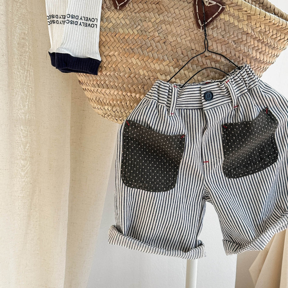 Norin Barnbyxor med Ränder – Unisex Sommarbyxor i Bomull (0–6 År) – Bekväm Passform & Unik Design More For Mini