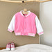 Baseball Jas - Asmara Unisex, Blauw/Roze, Katoen, Maat 0-3 jaar-More For Mini