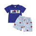 AppleTruck Zomerset Jongens | T-shirt met Appeltruck & Gestreepte Short | Katoen & Polyester | 6mnd–4jr | Blauw & Rood More For Mini