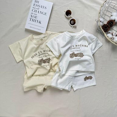 Rider Deux Babyset – 2-delat Sommarset med Vintage Motortryck | Bomull | Storlek 0–3 år More For Mini