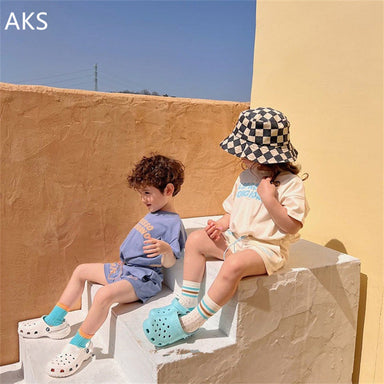 Sommarset med Shorts och T-shirt – CaffèKids Unisex, Blå/Beige, Bomull, Storlek 0–6 år More For Mini