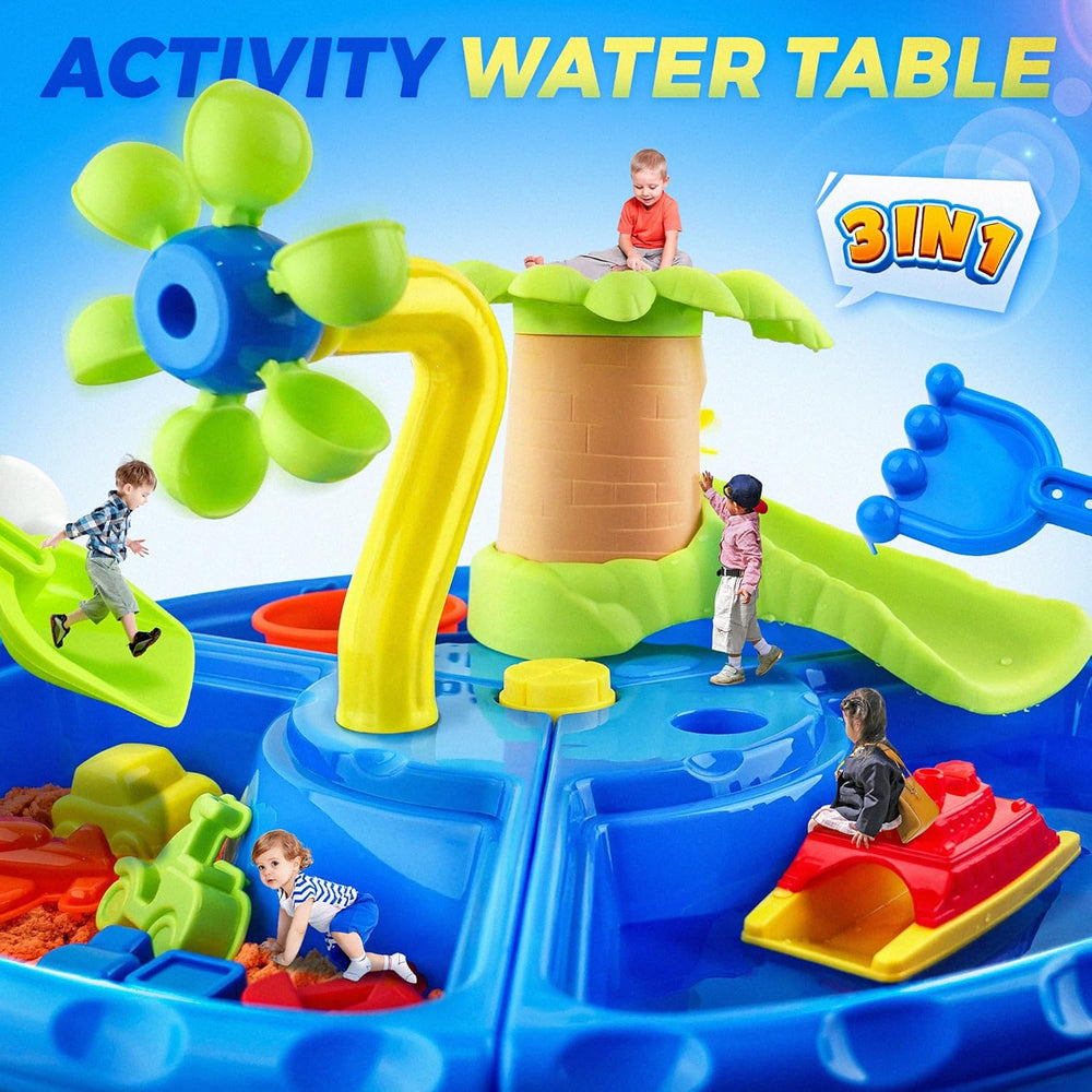 AquaPlayland 3-i-1 Sand- och Vattensbord för Barn | Lekbord med Tillbehör (2–6 År) More For Mini