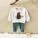 Träningsdräkt med ananas – Aloha Adventure Unisex, Beige/Grön, Bomull, Storlek 0–3 år More For Mini